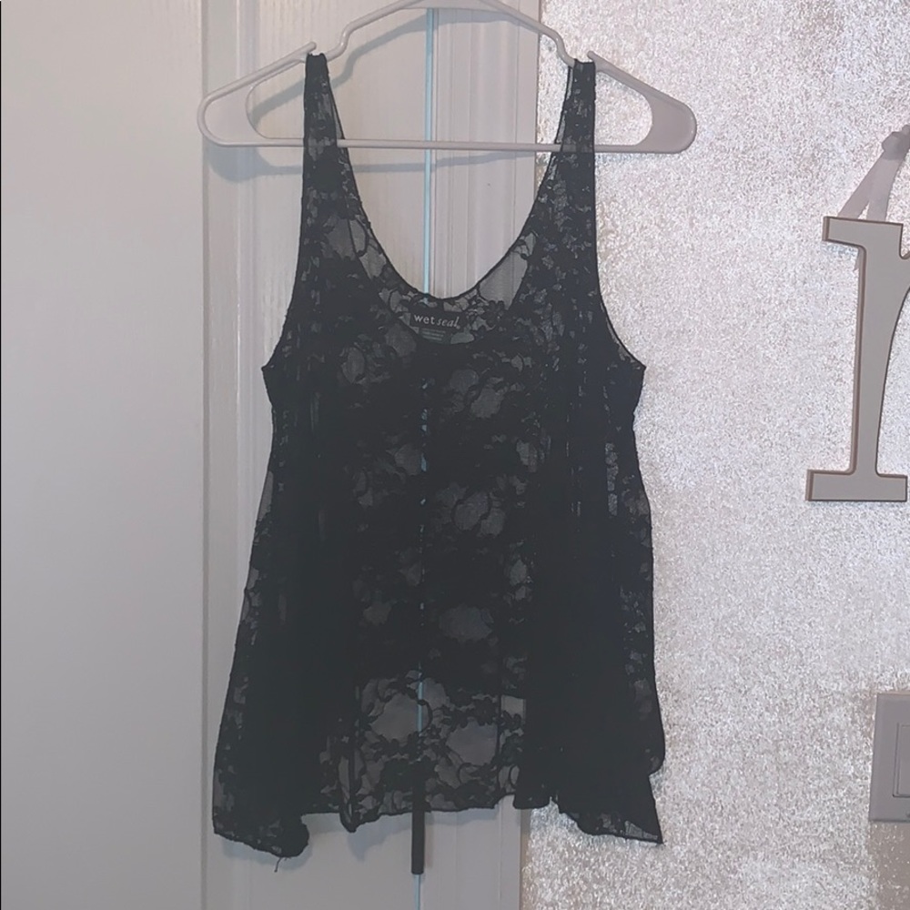Wet Seal Black Lace Tank